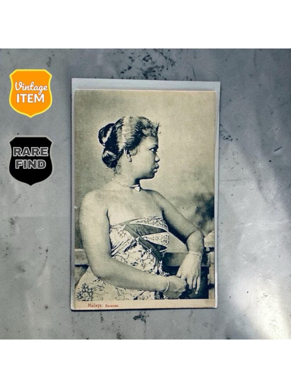 Old Antique Real Photo Postcard of Distinguished Madame. 5.5 x 3.5